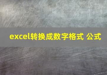 excel转换成数字格式 公式